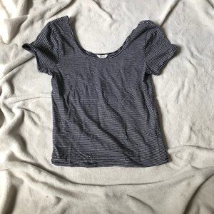 striped F21 cropped t-shirt